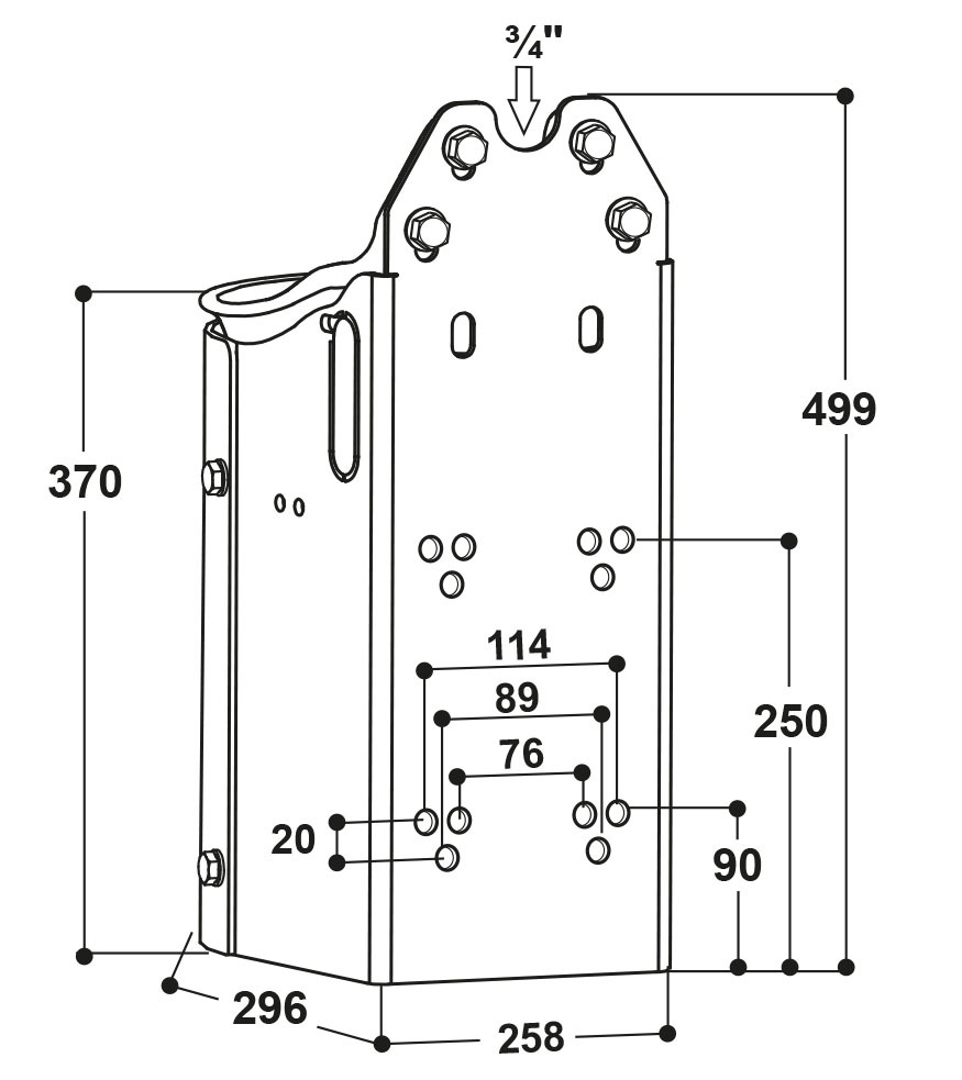 522265_101.0462_Stahlstaender_40_cm_fuer_Mod._25R